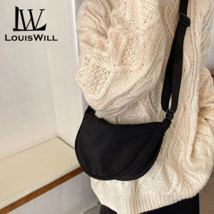 LouisWill กระเป๋ากระเป๋าสะพายข้างสะพายไหล่กระเป๋าสะพายกระเป๋าทรงเกี๊ยวแฟชั่นกระเป๋าน้ำหนักเบาสะพายข้างกระเป๋า Messenger กระเป๋าสะพายข้างสำหรับผู้ชายผู้หญิงกระเป๋ากระเป๋าเดินทางกระเป๋า