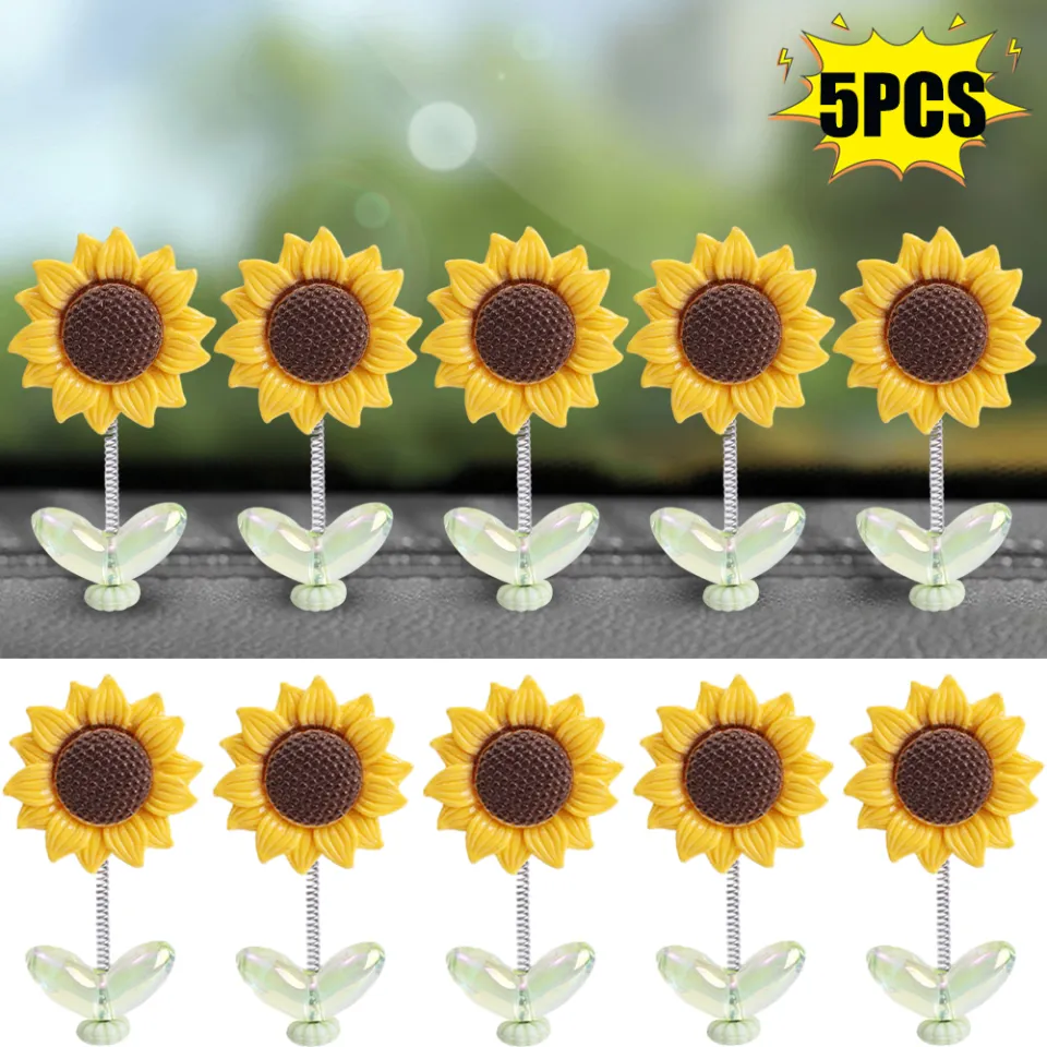 Sunflower Nodding Flower Cute Car Decor Ornament For ... - Shein - View #2