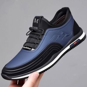 [Free Shipping] TikTok Spring New Casual Shoes MenS Leather Shoes Lightweight Comfortable Simple Soft Sole Leather Upper Versatile Black MenS Shoes