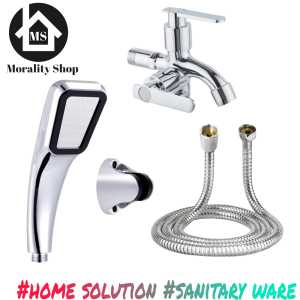 paket shower mandi set kran cabang krom minimalis / hand shower 9954