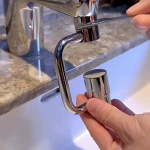 【SKIT SG】Brass Bathroom Sink Faucet Extender U-Shape 1080° Rotating Faucet Aerator 2 Mode Water Saving Pressurized Filter Nozzle Universal Swivel Tap Extension Splash Proof Adapter for Bathroom Wash Basin Kitchen Faucet Face Hair Washing