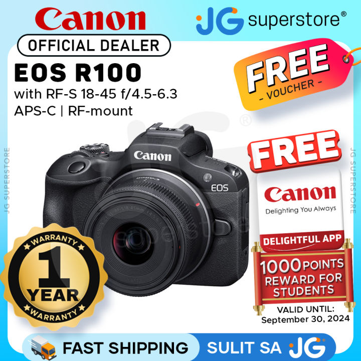 Canon EOS R100 Mirrorless Digital Camera with RF-S 18-45mm f/4.5-6.3 IS ...