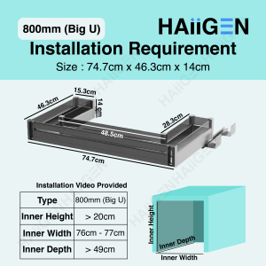 Haiigen Aluminum Alloy Material Pull Out Kitchen Under Sink Storage Racks Kitchen Organizer