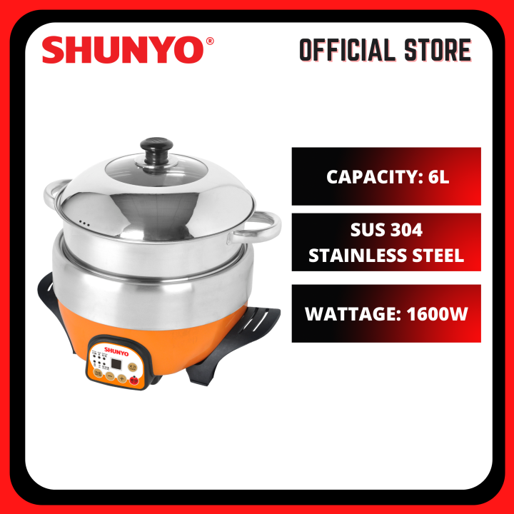 Shunyo SH 6328MC 6L Computerized Multi function Steam Cooker Stainless Steel 1600W Lazada