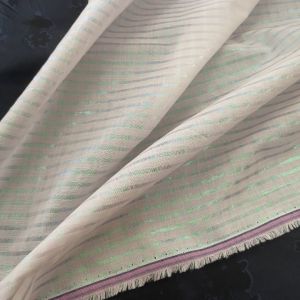 Vải Thô Boy Hồng Sọc Kim Tuyến Khổ 1m45 - Chất Mỏng Vừa Không Giãn - May áo Kiểu Sơ Mi Babydoll