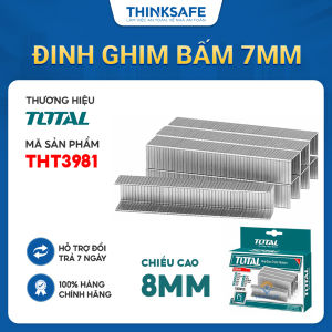 Đinh ghim bấm Total THT3981 kích thước 8mm X 0.7mm đóng gói 1000 cái/hộp Ghim bấm chính hãng Total - Thinksafe