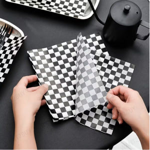 50/100pcs F1 Racing Sandwich Food Wrapping Paper Oil-Proof Packaging Burger Air Baking Paper Kertas Pembalut Makanan 防油纸