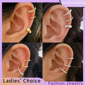 [COD] liuchuanbing Jewellery 3pcs thời trang tinh tế Zircon dễ thương ear Clips pha lê Ear Cuff không Bông tai giả sụn ear clip cho phụ nữ đồ trang sức