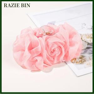 RAZIE BIN 1 cái kẹp vuốt tóc nơ hoa voan kẹp quai hàm lớn cho tóc dày phụ kiện tóc mùa hè thời trang không trơn trượt cho nữ