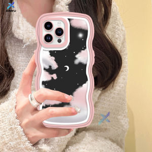 (Lokal Ready) Xinyu Casing hp OPPO Reno 8T 4G Reno 6 5G Reno 5 Reno 5F Reno 4F Hari Painting Minyak dan Awan Malam Bintang Bulan Wave Edge TPU Dua Kasus Softcase