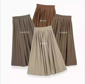 ROK PLISKET ( GRADE A ) 100% REMPEL BESAR Fashion Wanita Rok Plisket Panjang Wanita Terbaru 2024