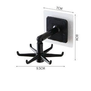 DROPASSIST 1727 6 Claw Rotatable Multifunctional Hook Adhesive Kitchen Punch Wall Mounted Holder Kitchenware Storage