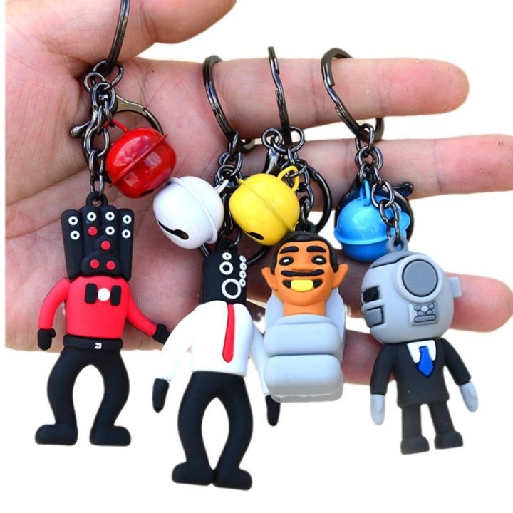 QBHDIA Camara Man Skibidi Toilet Keychain Toilet Doll Pendant Skibidi