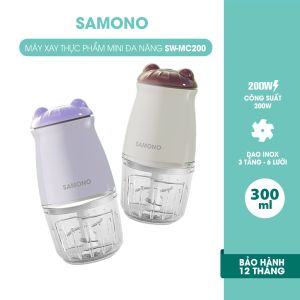 (BH 1 Năm)Samono Máy xay thực phẩm mini đa năng 6 lưỡi dao dung tích 300ml công suất 200w xay nhuyễn cho bé tốt SW-MC200/SW-099/SW-MC200S