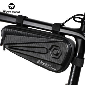 WEST BIKING Bike Bag Waterproof Bicycle Front Bag EVA Hard Shell Tools Storage Pannier MTB Road Bike Top Tube Frame Bag Bike Accessories