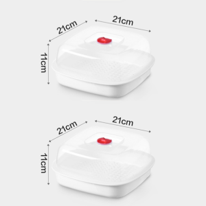 Microwave steamer Large round steamer Multi-layer stacking Dust-proof and heat-insulating vegetable cover Vegetable washing and draining basket
