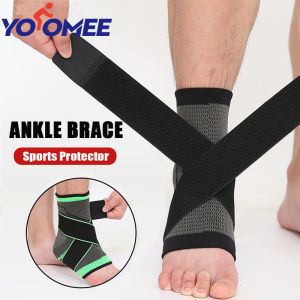 Yoomee 1 Pcs Sports Ankle Brace Compression Strap Sleeves Support 3D Weave Elastic Bandage Foot Protective Gear Gym Fitness