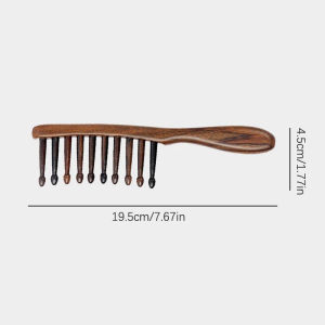 Hengfa Lina 1Pc Natural wooden Comb Meridian 头皮按摩梳子Massage Anti-static No-snags Wide Tooth Comb For Women Girl Straight Curly Hair