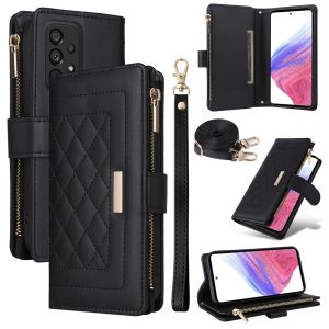 เคสโทรศัพท์ป้องกันการตกสำหรับ Samsung Galaxy A53 A73 A33 A23 A13 5G A13 Samsung ซิป4G กระเป๋าสตางค์หนังลมหอมแม่เหล็กช่องเสียบบัตรปลอกเคสแบบพับปิดได้