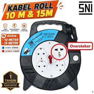 Kabel Roll Listrik 10 Meter 15 Meter Kabel Roll Visicom 4 Lubang 15 Meter 10 Meter 15m 10m Kuningan