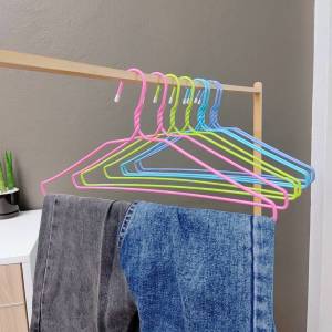 ไม้แขวนเสื้อ ไซส์ใหญ่พิเศษ จัมโบ้ ไม้แขวน ลวดเคลือบ ไม้แขวนผ้า แพ็ค 10 ชิ้น (หนา 5 มม.) #BigBig