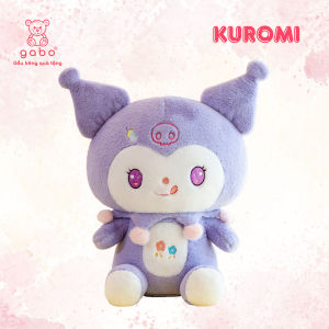 gấᴜ Bông Kuromi thêu hoa tím kurumi cổ ren lông mịn không rụng. K2T2
