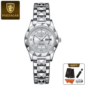 POEDAGAR Genuine Ladies Watch Stainless Steel Strap Luminous Calendar Waterproof 782
