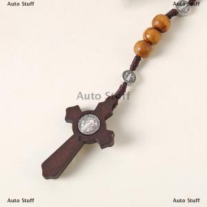 [COD] Auto Stuff สร้อยคอไม้กางเขนลูกประคำลูกปัดไม้สำหรับผู้หญิงผู้ชายจี้คริสเตียนสำหรับผู้หญิงจี้สร้อยคอประดับในห้องในบ้านเครื่องประดับแฟชั่นศาสนา