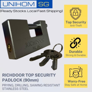 UnihomSG [ReadyStock] RICHDOOR HL-90 Top Security Gate Lock/ Padlock