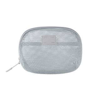 ALLUCK With Zipper Cosmetic Bag Hand-held Nylon Mesh Makeup Bags Casual Mesh Toiletry Wash Bags Women