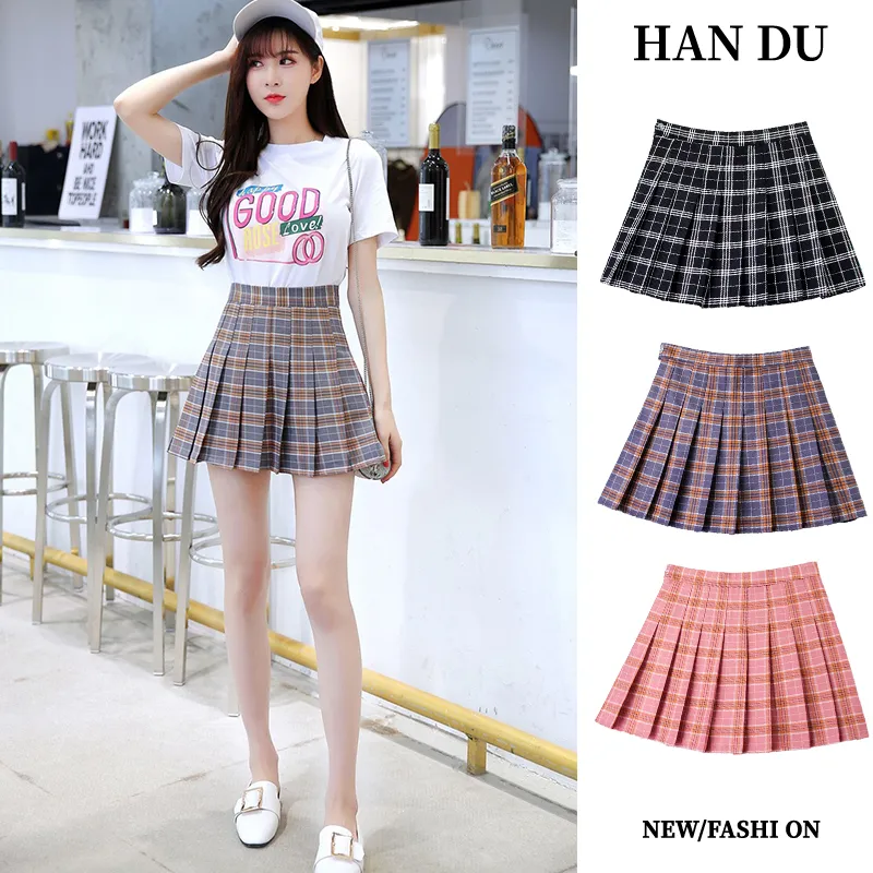 Checkered skirt shop outfit korean