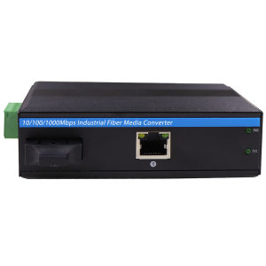 OLYCOM POE Gigabit Outdoor Ethernet Media Converter Single Mode Duplex Industrial Fiber SC to Network Switch DIN-Rail/Wall Mount 48VDC Input IP40 Safety Class