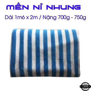 Mền chỉ len Sọc Xanh Dương 1m6 x 2m / 800g - 900g
