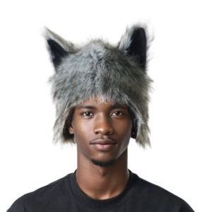 Plush Earflap Hat Cosplay Headwear Winter Warm Hat with Wolf Ear For Women Teens Halloween Party Costume Accessories