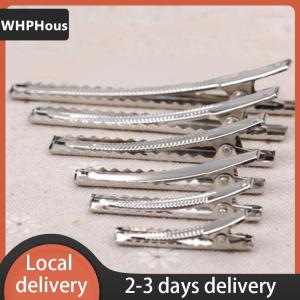 [COD] WHPHous Ship within 24 hours 50pcs Metal Alligator Hair Clips Bow Teethed Barrette Crocodile Clamp DIY Clip