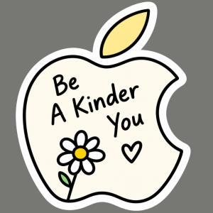 Apple Shape UV DTF Sticker | Cute Waterproof Sticker for Tumbler Water Bottle Laptop Phone Case Tablet Luggage | 5x6cm