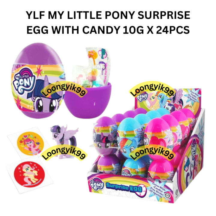 YLF MY LITTLE PONY SURPRISE EGG WITH CANDY 10G X 24PCS HALAL Lazada