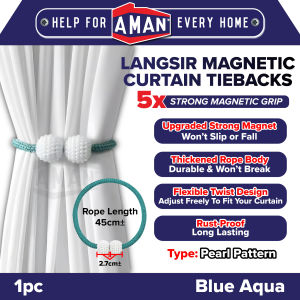 Magnetic Curtain Tiebacks Pearl Ball Design Tieback Rope Holdback Buckle Tie Back Magnet Pengikat Tali Langsir 窗帘绑带