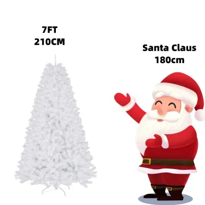 【VIDKHSY Store】Premium White Christmas Tree-4/5/6/7/8FT Artificial PVC Xmas Tree with Metal Stand | Holiday Seasonal Home Decor for Family Gift