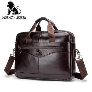 CXG LAOSHIZI LUOSEN Business Men Briefcase Bag Leather Laptop Bag Casual Man Bag Shoulder Bag