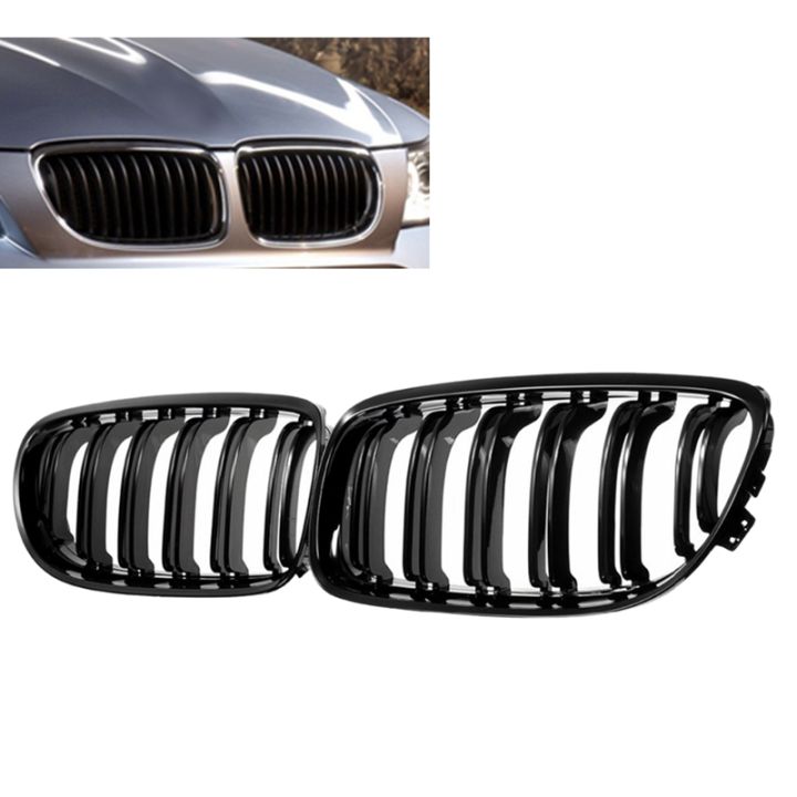 1 Pair Car Front Grille Gloss Black Inlet Grille for E90 3-Series Sedan ...