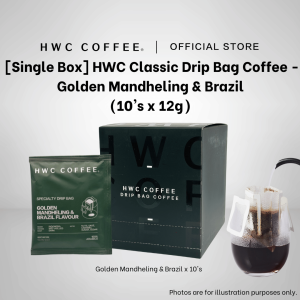 [Single Box] HWC Classic Drip Bag Coffee Gift Box Golden Mandheling & Brazil (10s x 12g)