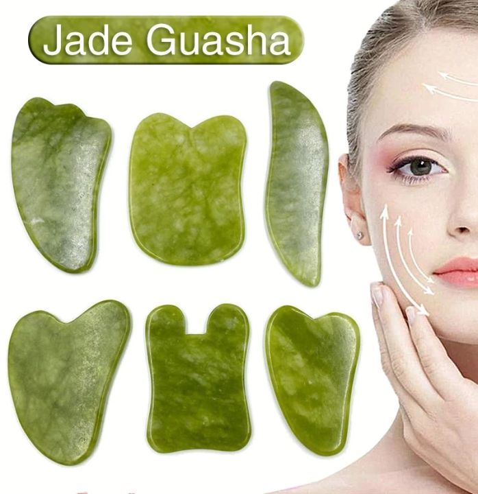 WOOLOVE Jade Stone Gua Sha Scraper Board Facial Massager for face