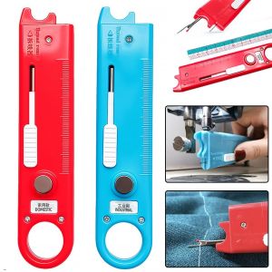 DOOUR Đa chức năng Dụng cụ xỏ với kính lúp và thước đo Thẻ Thông Qua Nhanh Tự Động Dụng cụ luồn máy may Nhắm Mắt Thiết bị luồn dây Bộ dụng cụ may vá
