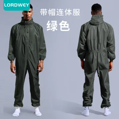 LORDWEY Áo Mưa Liền Thân Mũ Trùm Đầu Áo Mưa Đi Xe Máy Chống Thấm Nước An Toàn Lao Động Chống Dầu Áo Liền Quần Áo Mưa Capa Chuva