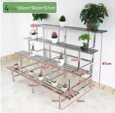 Giá đỡ hoa nhiều tầng dạng bậc thang giá trưng bày cây cảnh giá đỡ cây cảnh bằng sắt