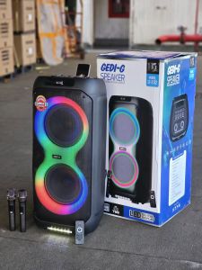 ลำโพงบลูทูธ ลำโพงกลางแจ้ง มีล้อลาก LT-2132 ดอก10นิ้ว2ดอก ฟรีไมค์ลอย2+รีโมท เสียบไมค์ได้2+กีต้าร์1 รองรับAUX TF USB BASS ECHO TREBLE GT.VOL ปรับไมค์/กีต้าร์ได้ เบสแน่นๆ