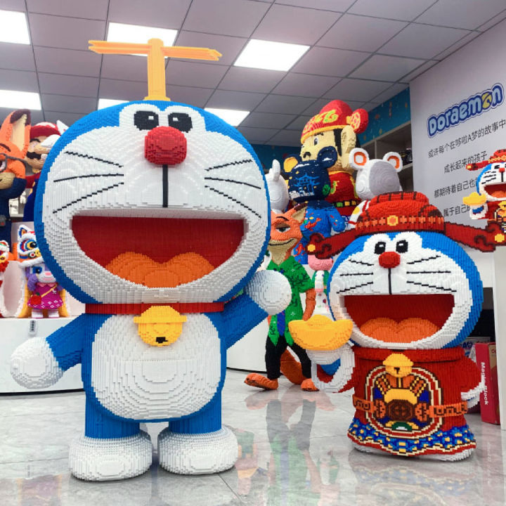 Mô hình Lego doraemon thần tài cỡ lớn, Lắp ráp doraemon lớn 65cm ...