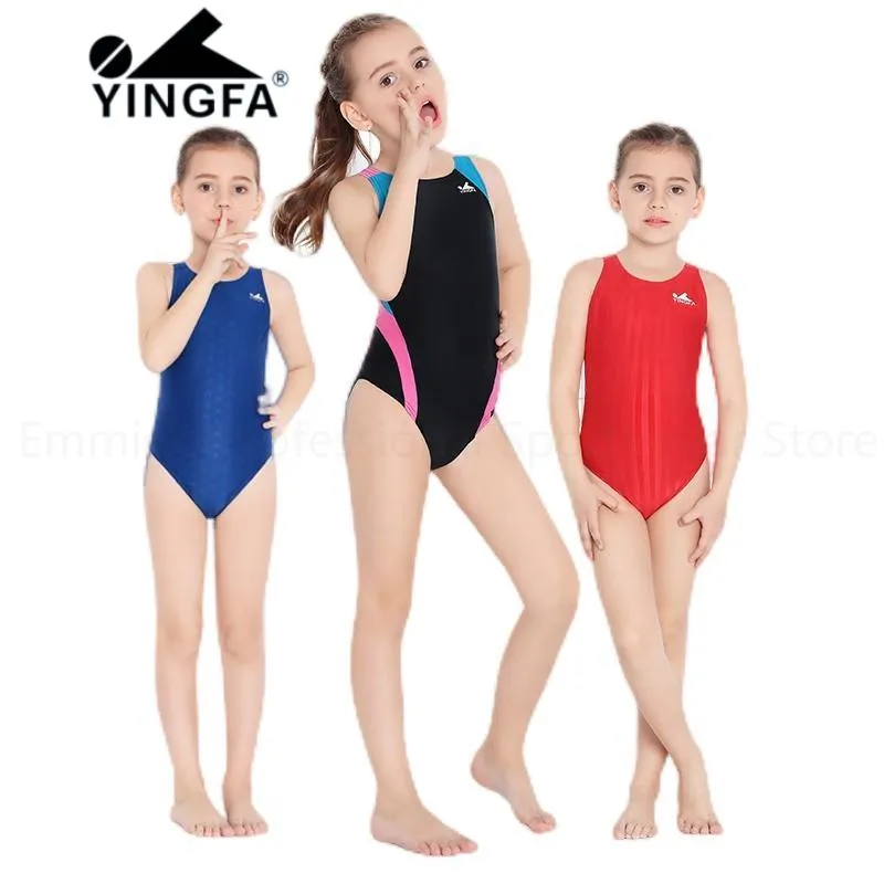Girls Professional Swimsuit Kid One Piece Anti-Chlorine Racing Swimwear  2024 Children Summer Breathable Bathing Suits Teenager Competition