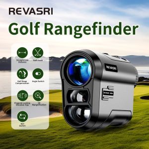 REVASRI Golf Laser Rangefinder 600M Rechargeable BatterySlope and Flag Pole Lock Vibration for Golfing
